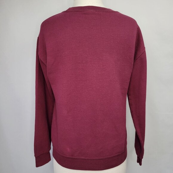 Obey "Make Art Not War" Burgundy Crewneck Sweatshirt Small - Picture 5 of 10